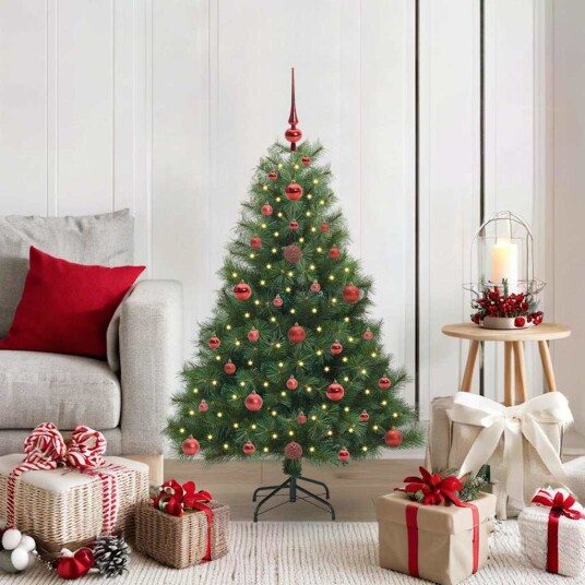  Kunstig juletre med 150 LED med stativ grønn 120 cm PE og PVC