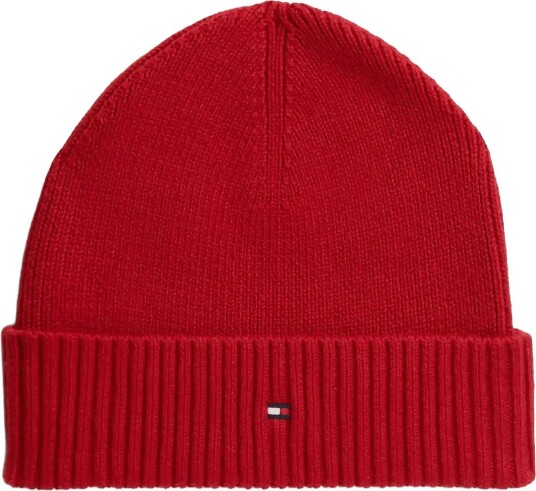 Tommy Hilfiger Th Flag Pima Cotton Beanie MEDIUM RED One Size