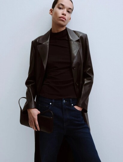 Mango Mid Rise Flared Jeans Navy 42