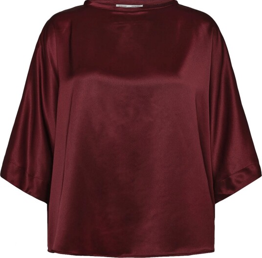 Ahlvar Gallery Tori Satin Tee BURGUNDY M