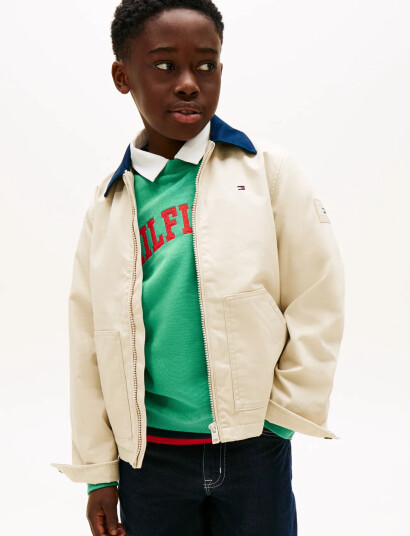 Tommy Hilfiger Contrast Collar Cotton Jacket Beige 164