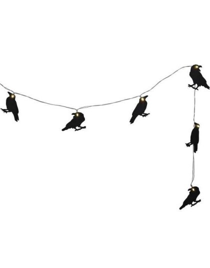 10 Crow LED Light Up Lyslenke i Tre 2 meter Deadly Soiree