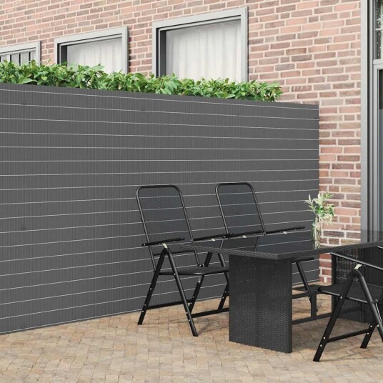 vidaXL Hagegjerde dobbeltsidig grå 1,8x3 m PVC