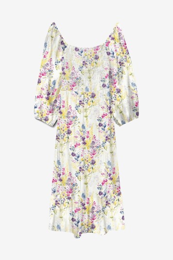 Vero Moda Kjole vmDicthe 3/4 Square Calf Dress Hvit