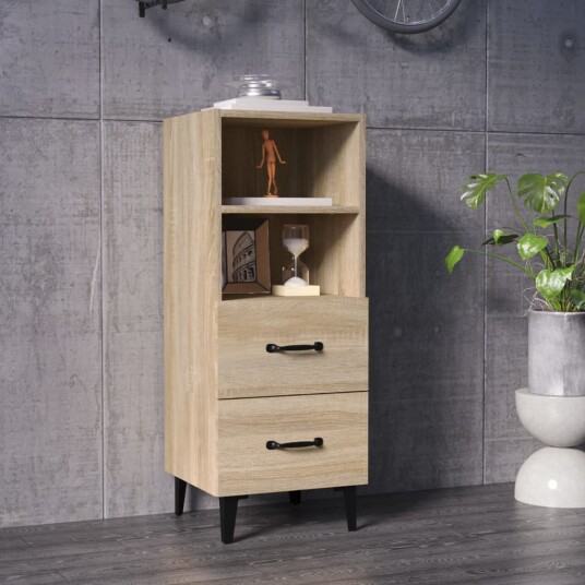 vidaXL Skjenk sonoma eik 34,5x34x90 cm konstruert tre vidaXL Skjenk sonoma eik 34,5x34x90 cm konstruert tre