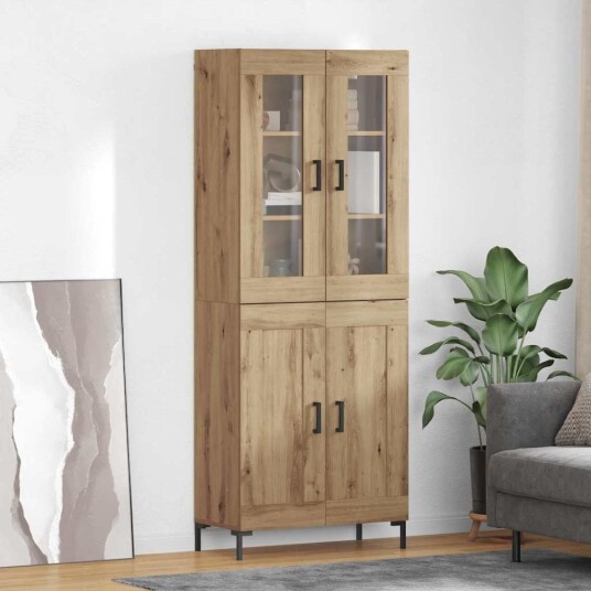 vidaXL Høyskap 2 pcs Artisan Eik Konstruert tre