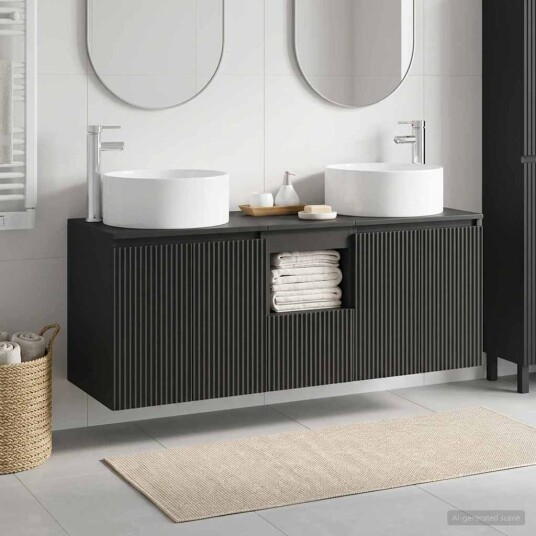 vidaXL Baderomsskapsett 3 stk. Svart 49,5 x 44,5 x 65,5 cm vidaXL Baderomsskapsett 3 stk. Svart 49,5 x 44,5 x 65,5 cm