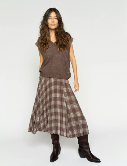 MOS MOSH Mmchari Chaz Skirt Brown L MOS MOSH Mmchari Chaz Skirt Brown L