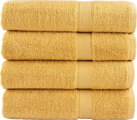 vidaXL Premium håndklær SOLUND 4 stk gull 50x100 cm 600gsm vidaXL Premium håndklær SOLUND 4 stk gull 50x100 cm 600gsm