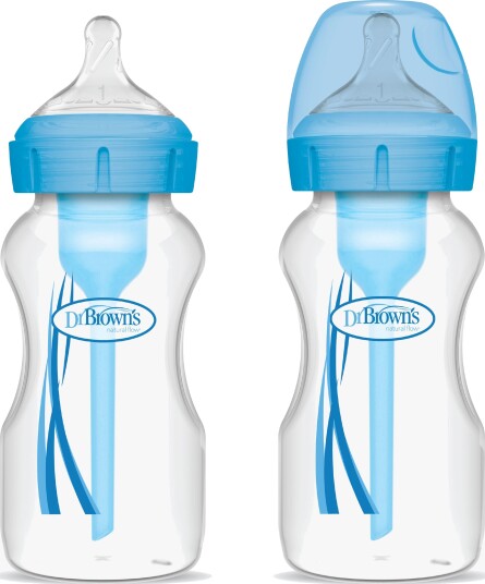 Dr. Brown"s Options+ Vid Hals Tåteflasker 270 ml 2-Pakk Blå Dr. Brown"s Options+ Vid Hals Tåteflasker 270 ml 2-Pakk Blå