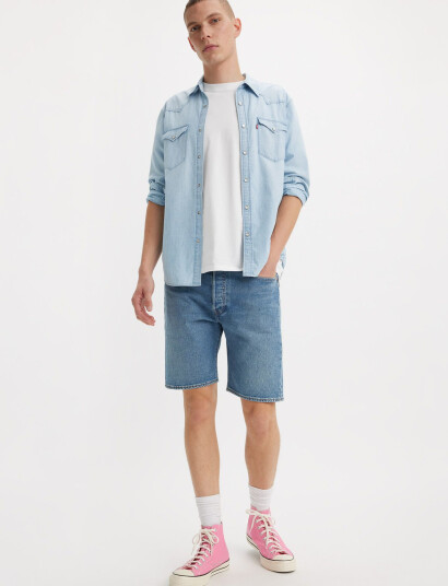 Levi"s® 501 Original Shorts 9Am On Bat - Blue - 28 Levi"s® 501 Original Shorts 9Am On Bat - Blue - 28