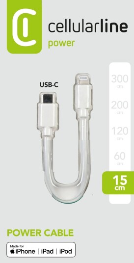 CellularLine Strømadapter USB-C til Lightning CellularLine Strømadapter USB-C til Lightning