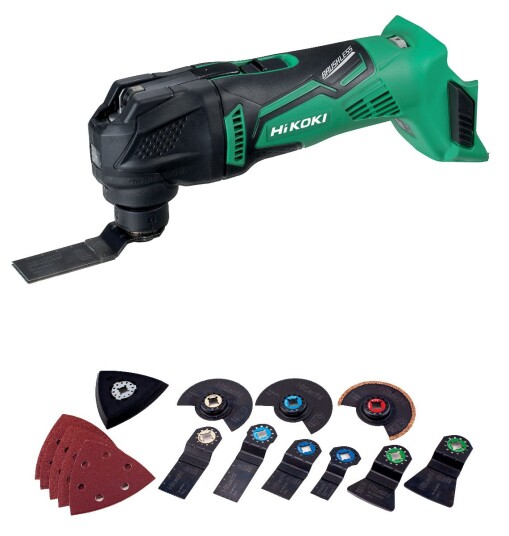 Hikoki multimaskin 18v cv18dbl solo med stablekoffert & tilbehørssett Hikoki multimaskin 18v cv18dbl solo med stablekoffert & tilbehørssett