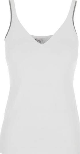 Brunello Cucinelli Dame Topper Hvit M,