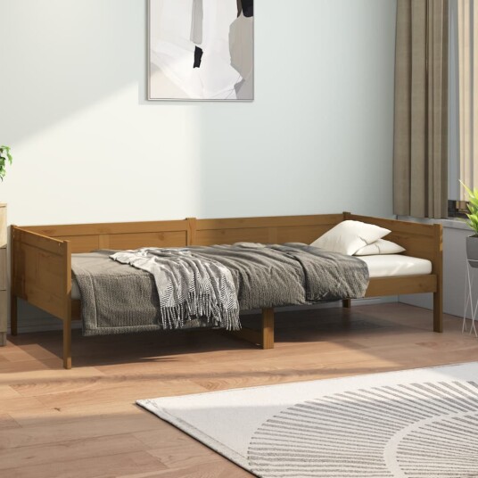 vidaXL Dagseng honningbrun heltre furu 90x190 cm