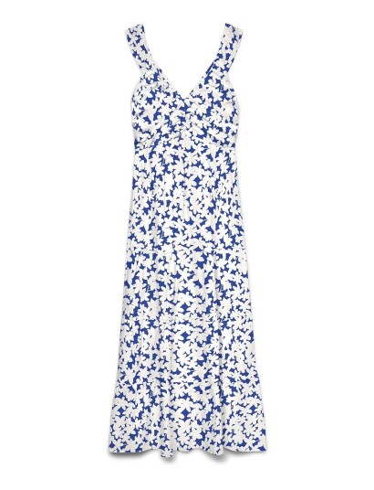 Vero Moda Vmdicthe Sl Frill Ankle Dress Wvn Ga White S