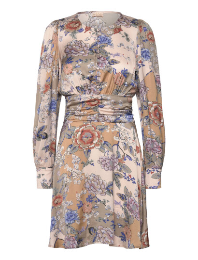 by Ti Mo Satin Mini Dress - Beige - XS