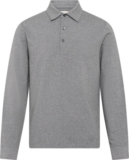 Gant Twill Ls Polo Shirt Grey L