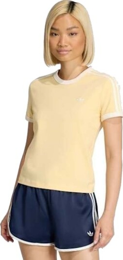 Adidas Originals 3S Tee Slim Yellow S Adidas Originals 3S Tee Slim Yellow S