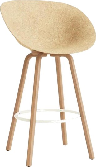 Normann Copenhagen Matt Barkrakk med Armlener 75 cm Bøk/ Krem/hamp