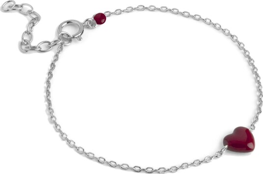 Enamel Copenhagen Amore Bracelet Bordeaux Sølv farge Rød 150 mm