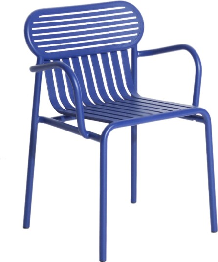 Petite Friture - Week-End Chair With Armrests, Blue - Balkong- Og Kaféstoler - Studio Brichet-Ziegler - Blå - Metall