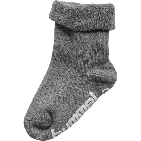 Hummel Grey Melange Mini Non Slip Strømpe 15-17