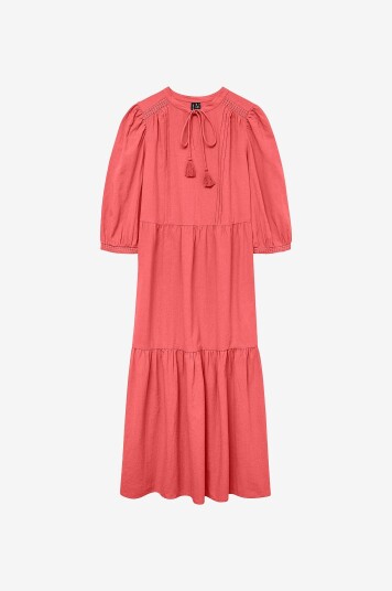 Vero Moda - Kjole vmPretty 3/4 Long Dress Wvn - Rød Vero Moda - Kjole vmPretty 3/4 Long Dress Wvn - Rød