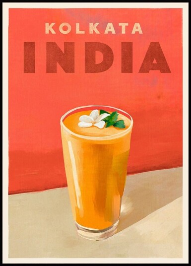 Travel Poster Cocktail Kolkata India Poster Plakat / 30x40cm Travel Poster Cocktail Kolkata India Poster Plakat / 30x40cm