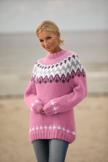 Viking Garn 1922 4 Takk Genser Rosa