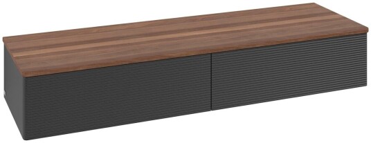 Villeroy & Boch Villeroy & Boch Antao Sideskap 160x50x26,8 cm u/lys Sort Matt/Valnøtt Villeroy & Boch Villeroy & Boch Antao Sideskap 160x50x26,8 cm u/lys Sort Matt/Valnøtt