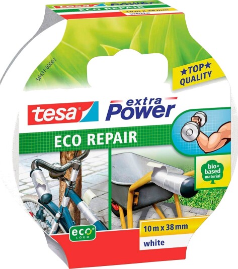 Tesa Ekstra Power Eco reparasjonstape 38mm 10 meter Hvit