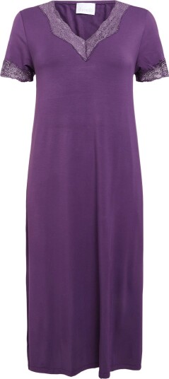 Damella of Sweden Nightdress Short Sleeve PLUM L