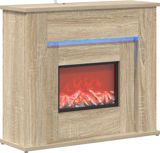 vidaXL Peis med LED stripe Sonoma 63 x 20 x 54,5 cm Konstruert tre
