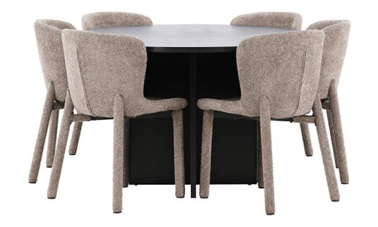 Spisegruppe Venture Home Strada Ø120 cm med 6st Astoria Spisestoler