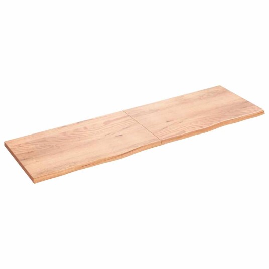 vidaXL Vegghylle lysebrun 200x60x4 cm behandlet heltre eik