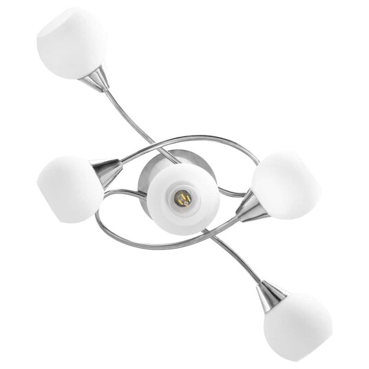 vidaXL Taklampe keramikkskjermer for 5 E14 lyspærer hvit kule vidaXL Taklampe keramikkskjermer for 5 E14 lyspærer hvit kule