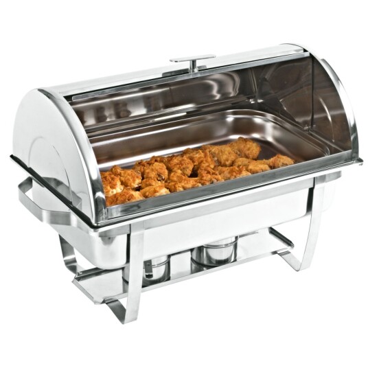 PULSIVA Chafing Dish Armonio; Størrelse GN 1/1, 4l, 61x35x40 cm (BxDxH); Sølvfarge; Rektangulær