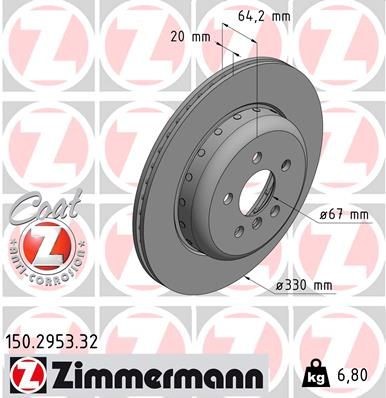 Bremseskive ZIMMERMANN 150.2953.32
