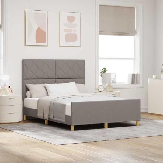 Taupe Stoff Sengramme 140x200 cm