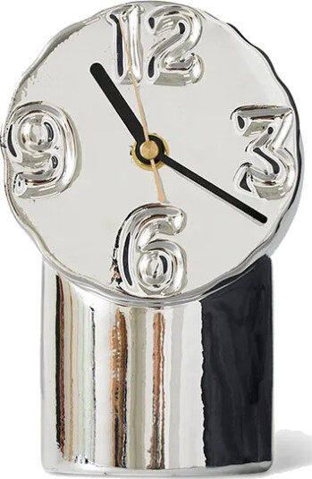 HKliving Retro keramikkklokke 17,5 cm Chrome