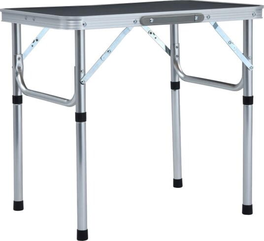 Sammenleggbart campingbord grå aluminium 60x45 cm