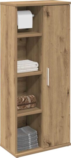 Baderomsskap med rulleholder artisan eik 39x22x90 cm 8721158574114 Baderomsskap med rulleholder artisan eik 39x22x90 cm 8721158574114