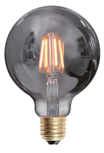 Ms - belysning Edison E27 globe filament 6W 2200K 95 mm 3 step dim - Smoke Ms - belysning Edison E27 globe filament 6W 2200K 95 mm 3 step dim - Smoke