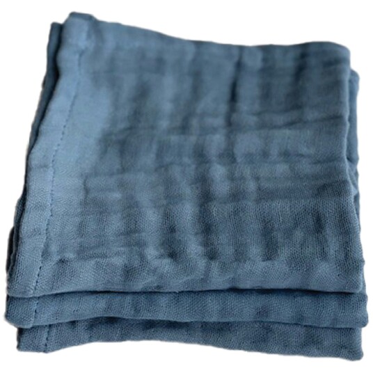 The Organic Company Fine Ansiktshåndklær 30x30 cm 3 pk Grey Blue The Organic Company Fine Ansiktshåndklær 30x30 cm 3 pk Grey Blue