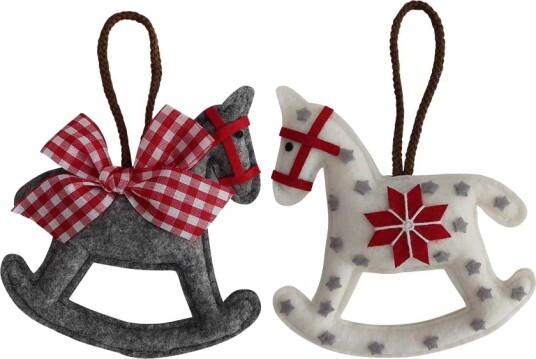 Seasons Julepynt Hest Tovet Ull 11,5cm 2pk Seasons Julepynt Hest Tovet Ull 11,5cm 2pk