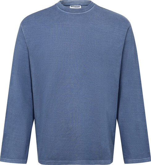 Weekday Oversized Long Sleeve T Shirt Blue S
