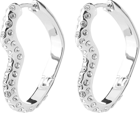 Pilgrim Sora Heart Earrings Silver Plated   SILVER PLATED   One Size