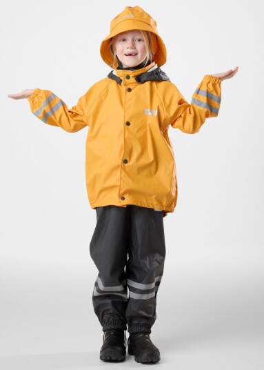 Swedemount Rusk Rain Set Jr Mustard Yellow/Charcoal 130 Regnbukser Swedemount Rusk Rain Set Jr Mustard Yellow/Charcoal 130 Regnbukser