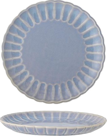 Bloomingville Latina Plate Blue Stoneware   Blue   Ø 20 CM